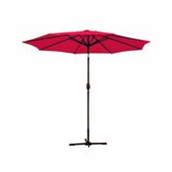Propation 9 Ft. Aluminum Patio Market Umbrella Tilt with Crank - Red Fabric & Bronze Pole PR2593371 - main